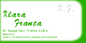 klara franta business card