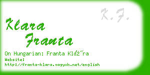 klara franta business card